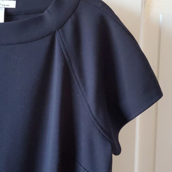 LAUNDRY BY DESIGN BLACK KNIT SHIFT DRESS SHORT SLEEVE SIZE 10 - Picture 3 of 7